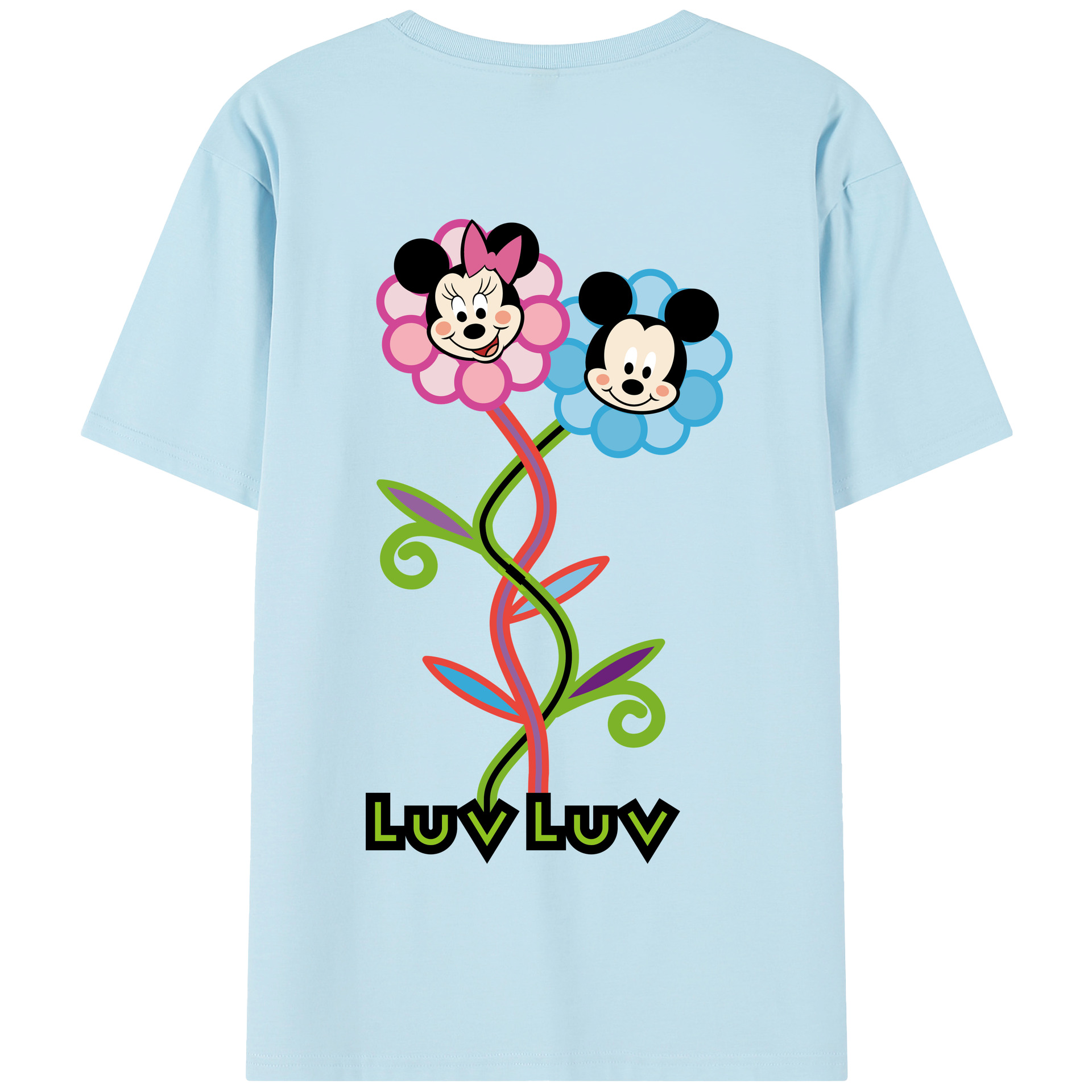（画像用） ミッキーマウス Mickey Mouse 綿100％半袖Tシャツ（背面プリント）